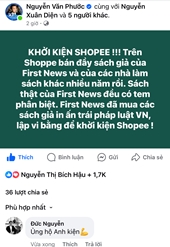 Ông Nguyễn Văn Phước, giám đốc First News thông báo kiện Shopee vì bán nhiều sách giả, sách lậu